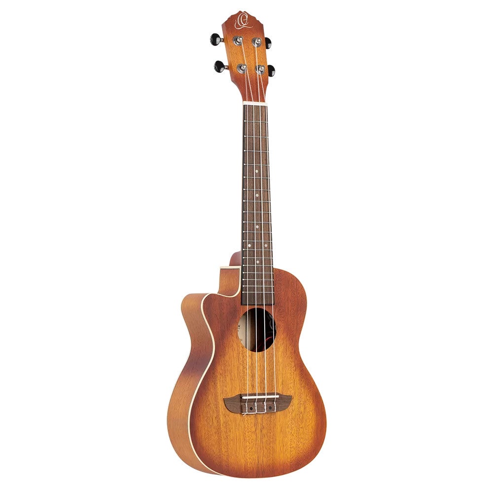 Ortega RUDAWN-CE-L Earth Series Concert Size Ukulele Dawn Sunburst linkshandige elektrisch-akoestische concert ukelele