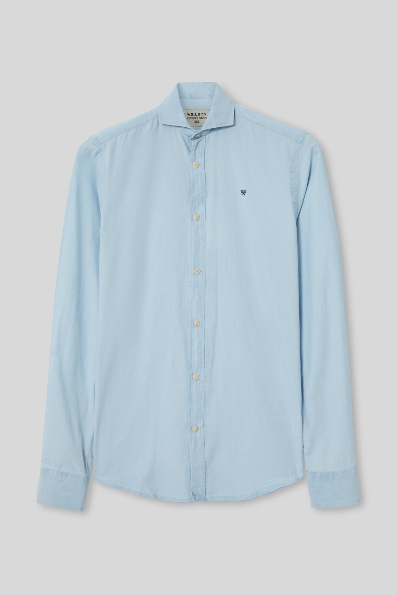 Camisa esportiva jeans de lavagem clara - Azul
