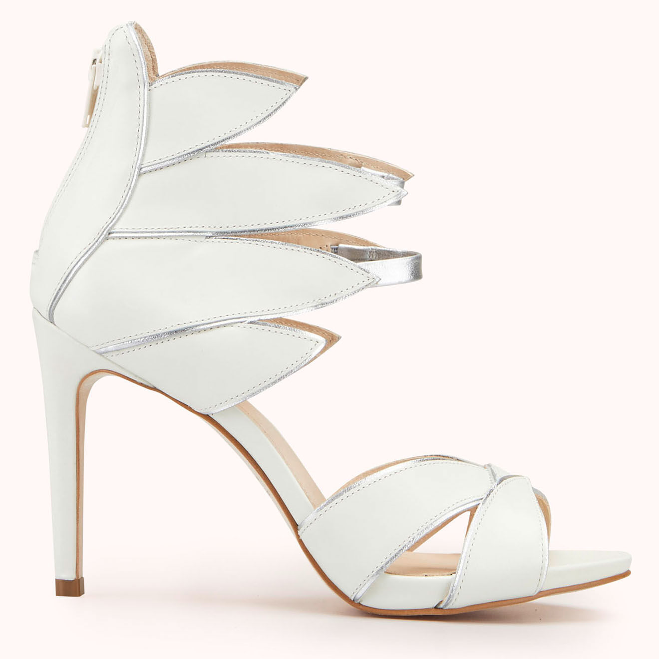Cosmoparis Sandales en Velours de Cuir Zalia blanches - Talon 11 cm