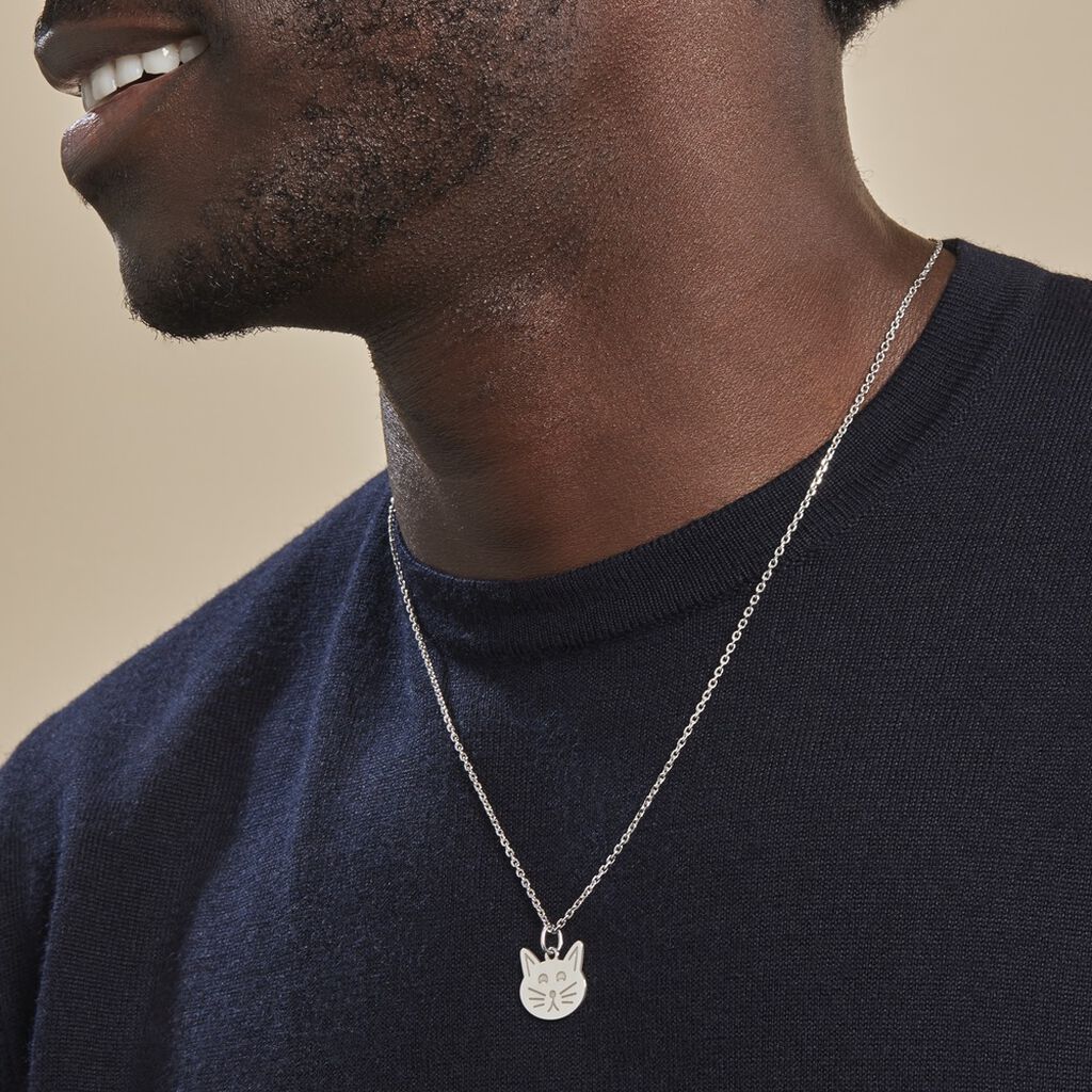 Pendentif Eustazio Argent Blanc