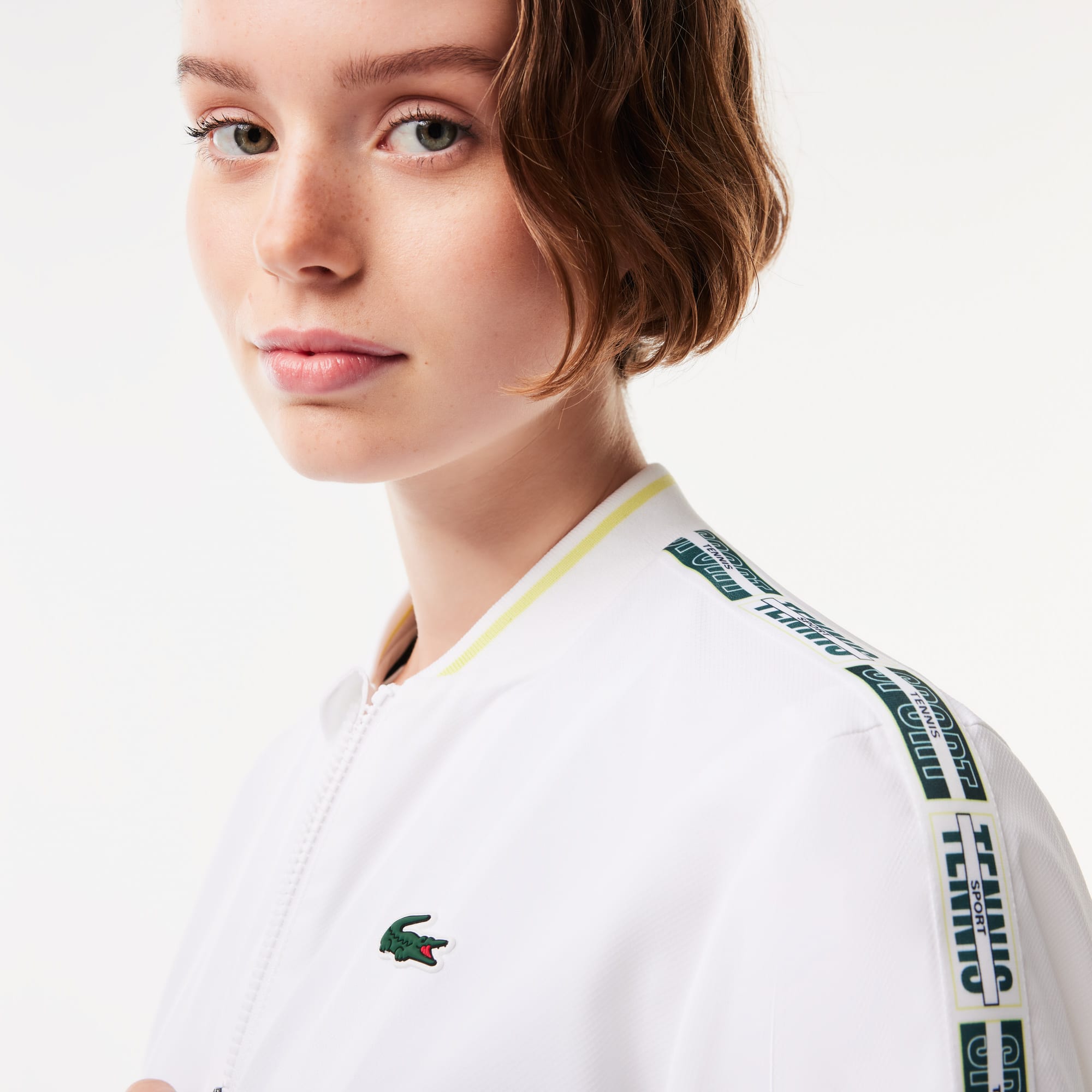 Veste Tennis extensible en fibres recyclées ultra-dry Manteaux & Vestes - Blanc - Lacoste - Femme