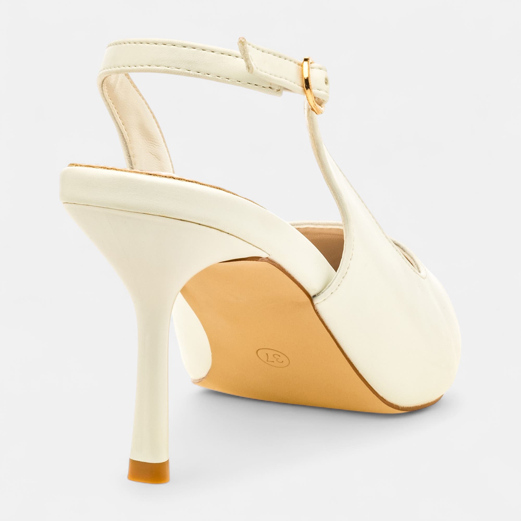 Escarpins avec bride arrière à talon Femme blanc