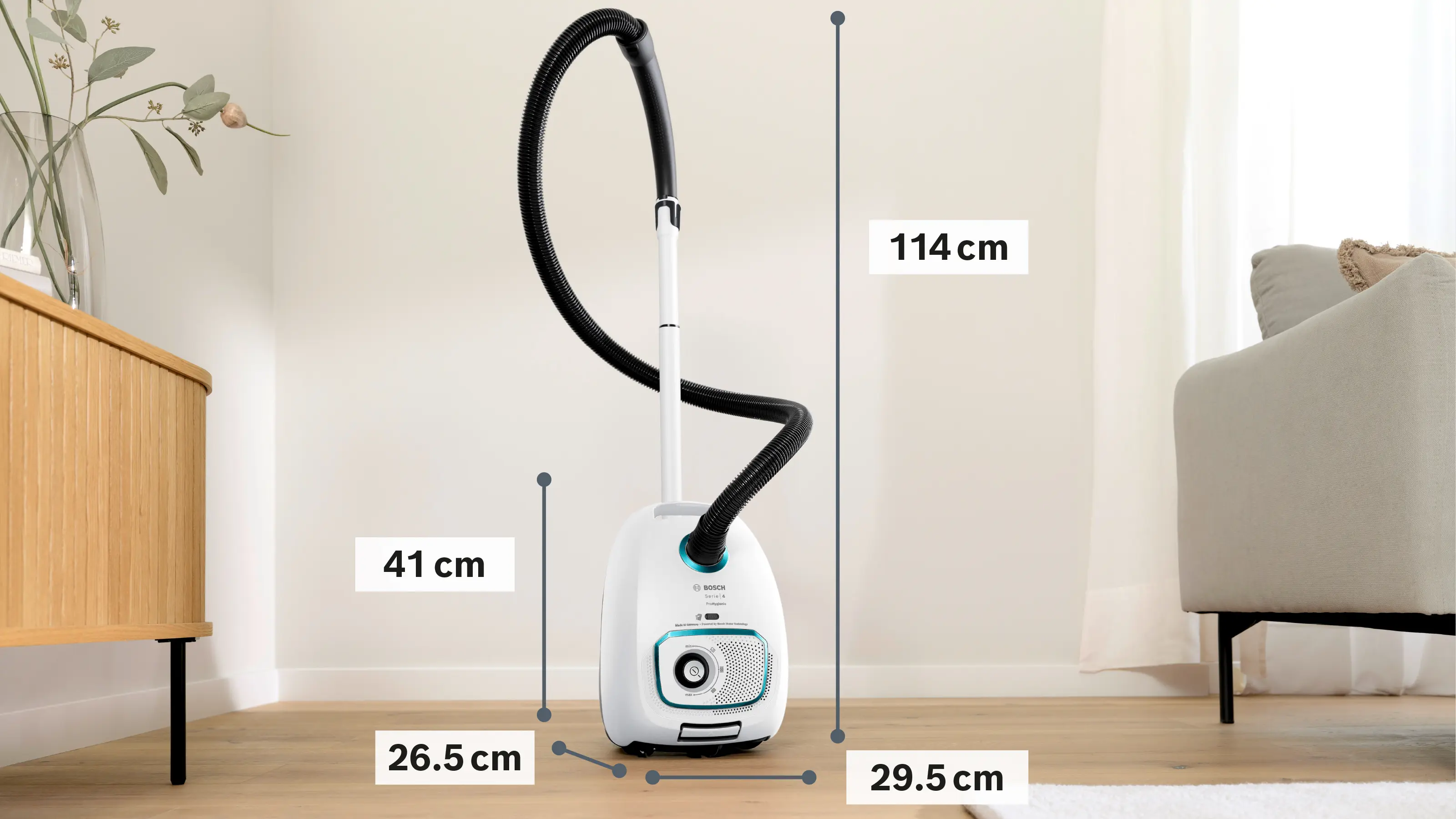 Serie 4 Stofzuiger met zak ProHygienic Wit