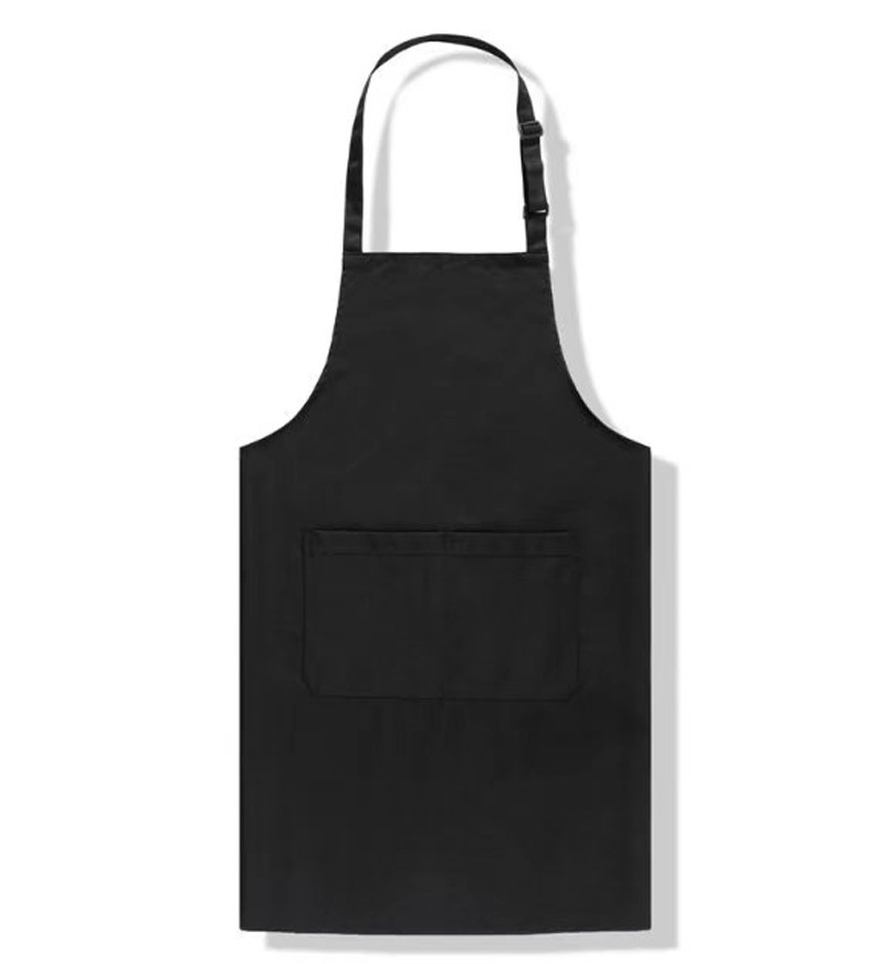 (70x73cm) BBQ Grillschürze Kochschürze Umhang mit Taschen / Rückenschnürung / Nackenriemen - Schwarz