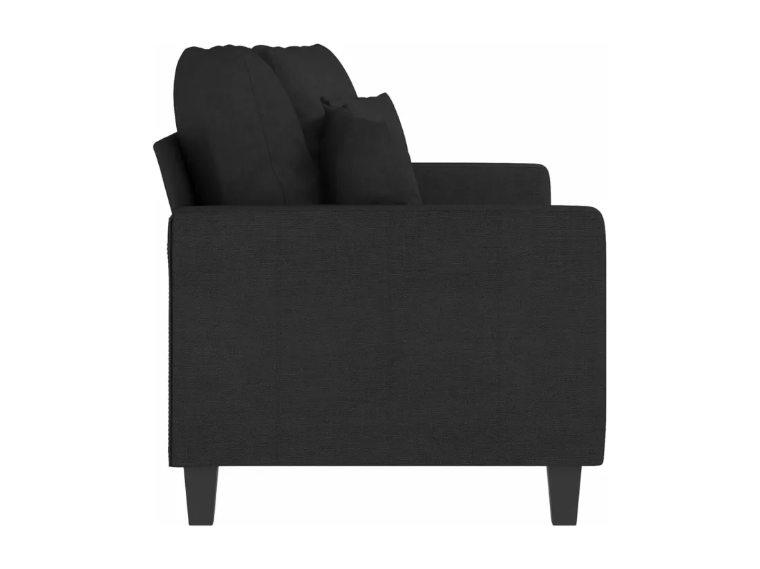 Canapé à 2 places Noir 140 cm Tissu