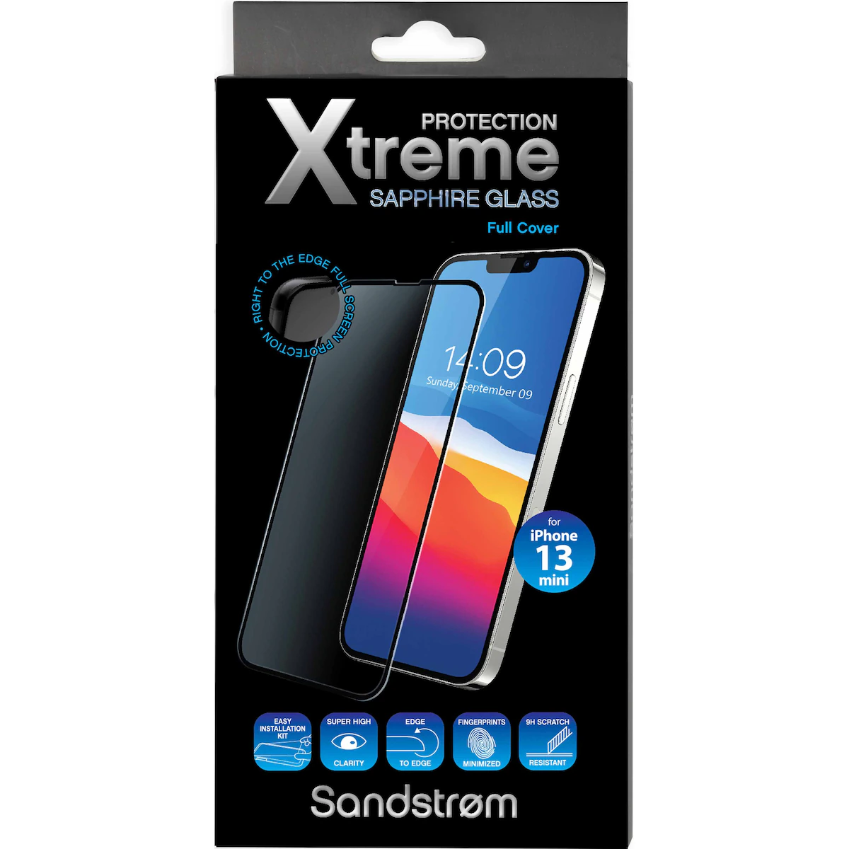 Sandstrøm Curved Glass skjermbeskytter til iPhone 13 Mini