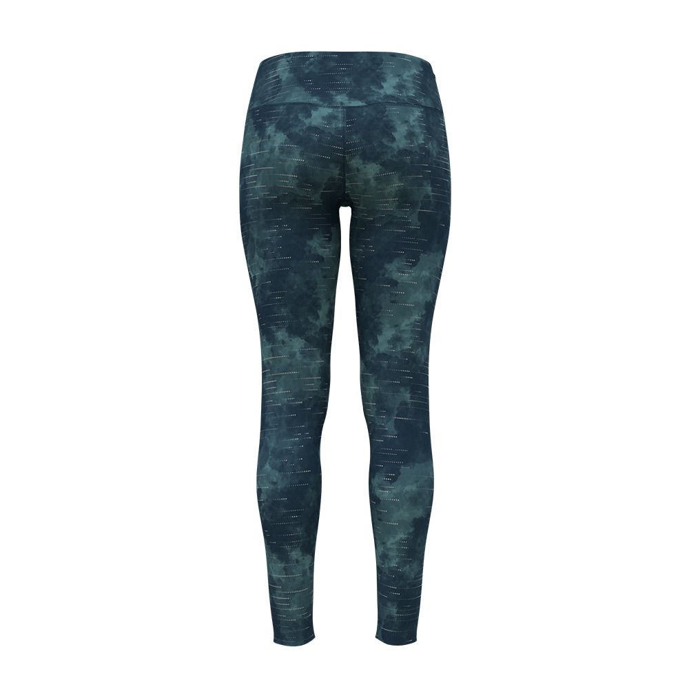 Odlo ZEROWEIGHT PRINT REFLECTIVE - Legging Femme blue wing teal