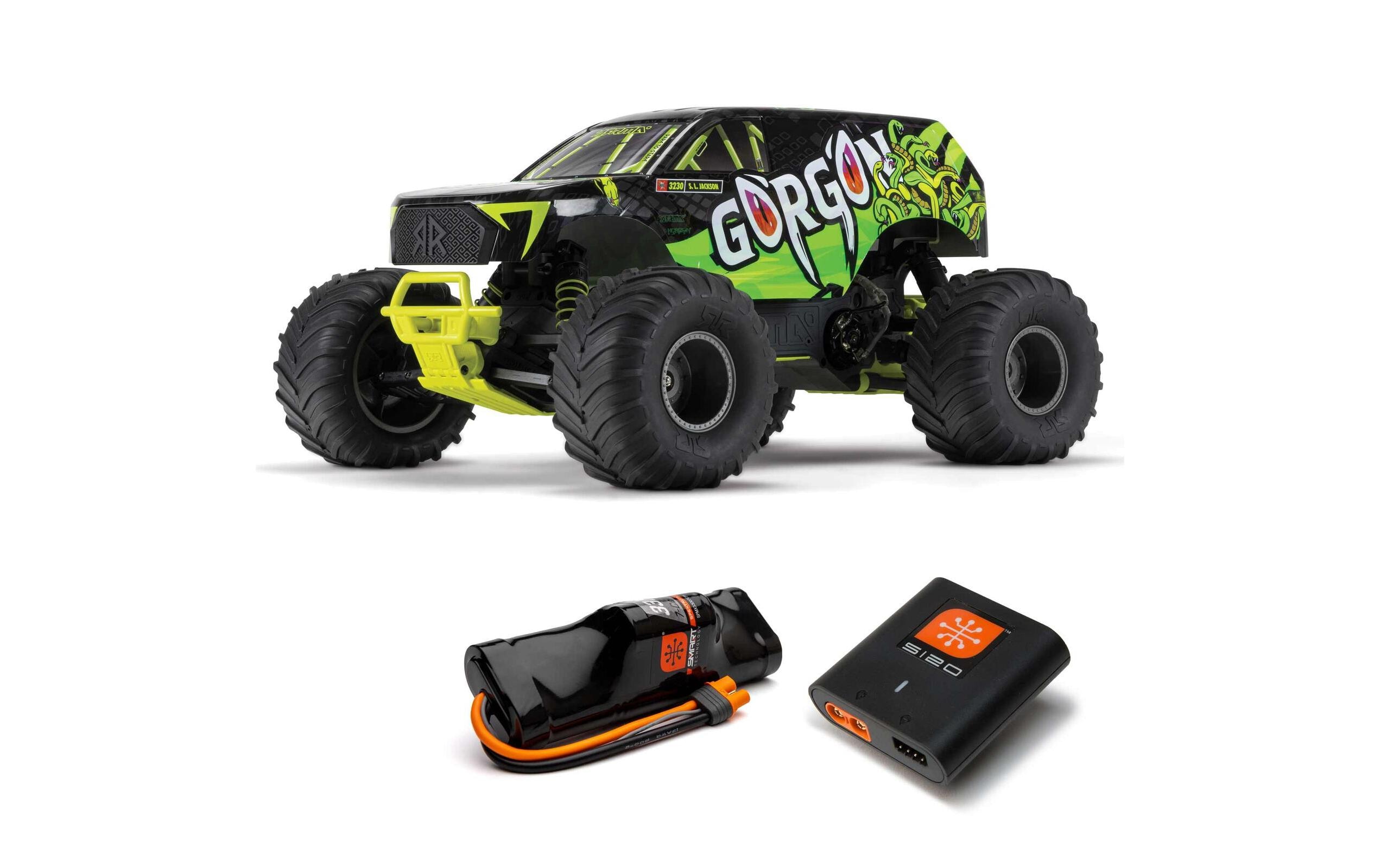 Monster Truck Gorgon MEGA 550 RWD Gelb, RTR, 1:10<br>2WD Monstertruck mit Heckantrieb