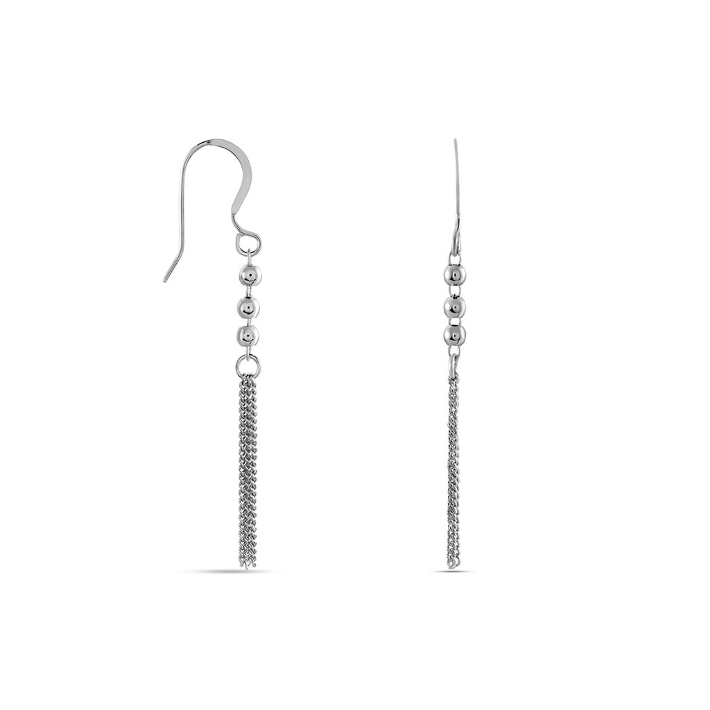 Boucles D'oreilles Pendantes Melodie Argent Blanc