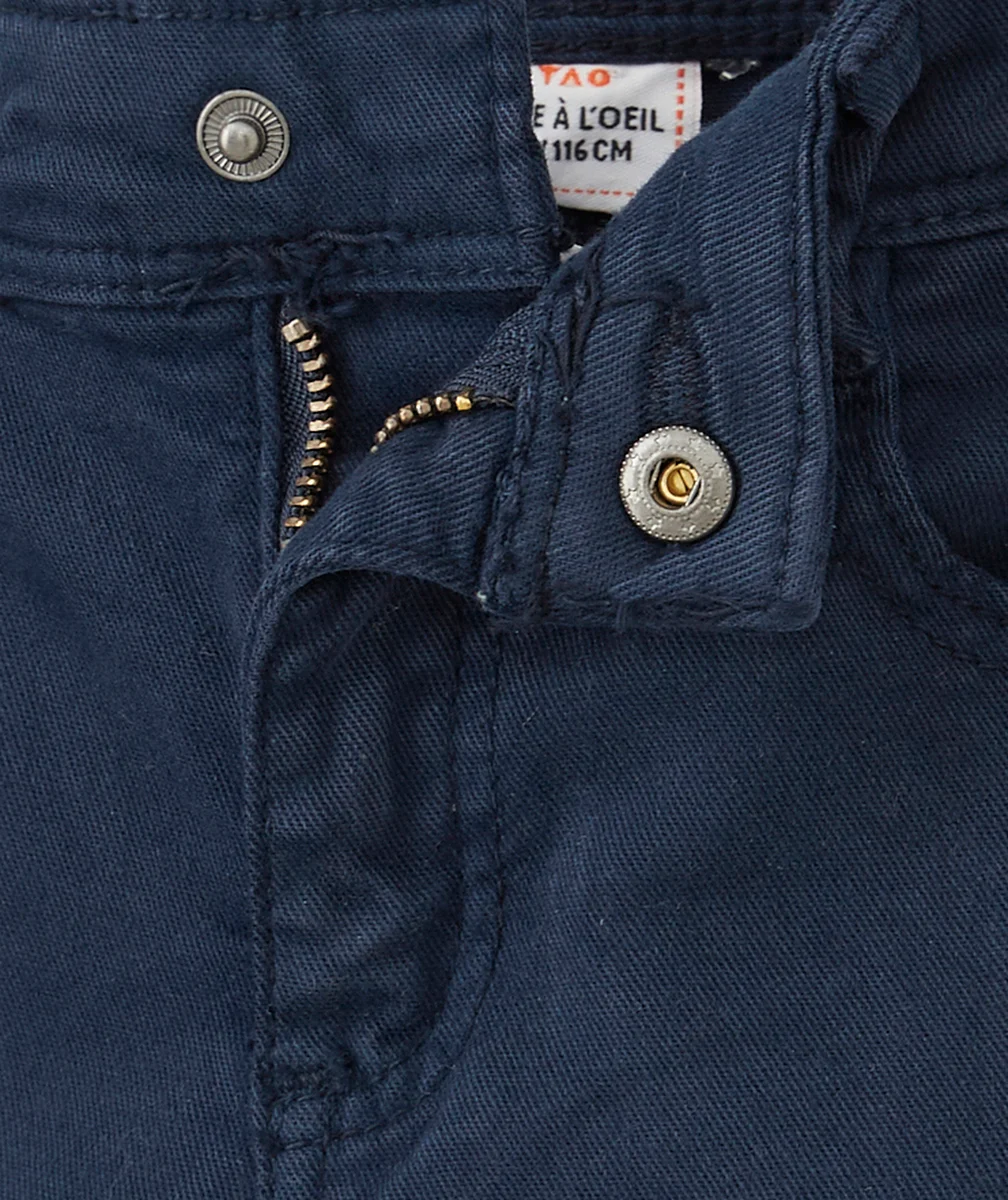 PANTALON SKINNY GARÇON EN FIBRES RECYCLÉES BLEU MARINE