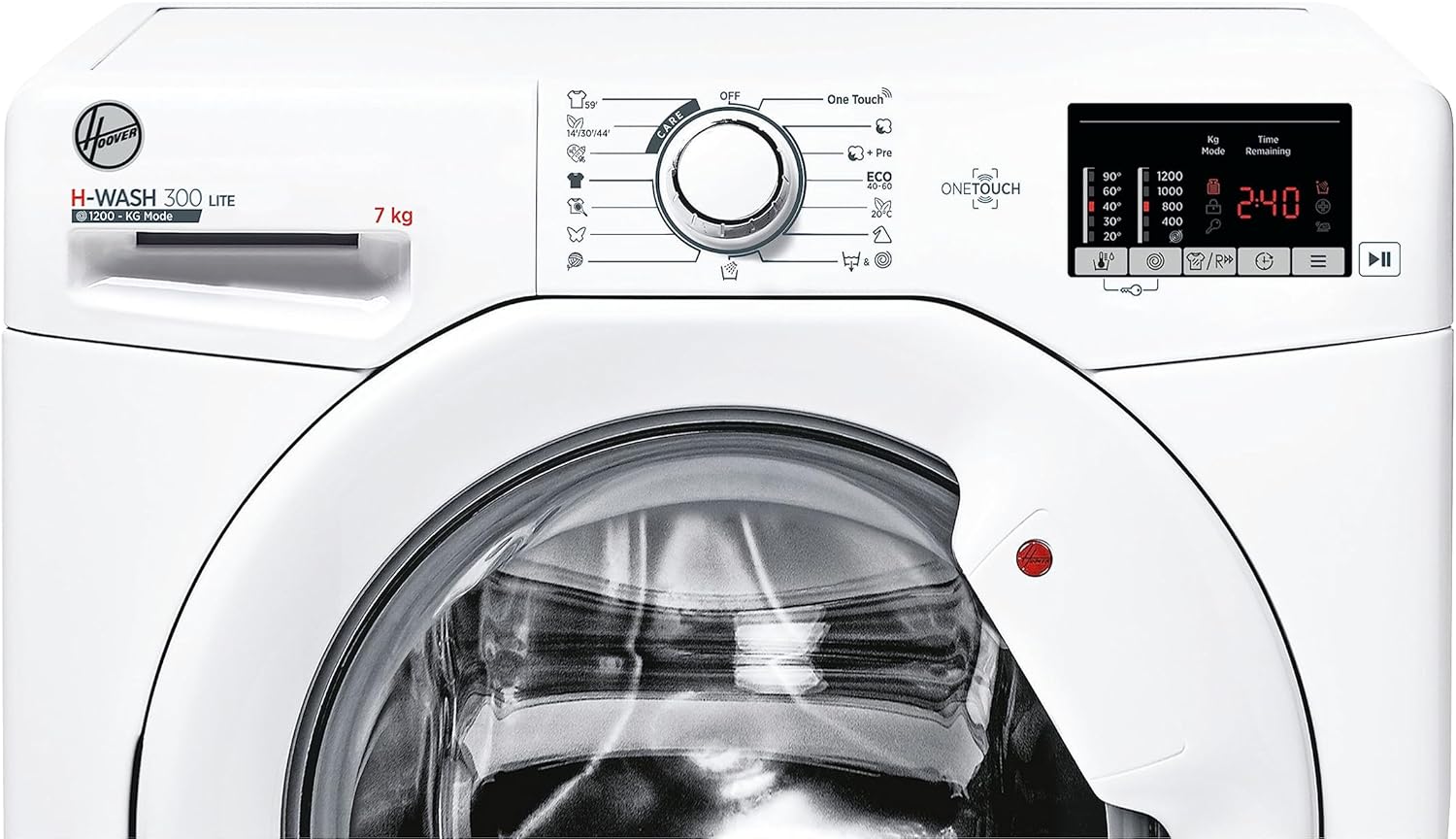 Hoover H-WASH 300 Lite H3W4 272DA3/1-S Waschmaschine/C / 7 kg/NFC/Mix-Power-System/Symbolblende