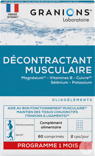 Granions Décontractant Musculaire  Crampes/Raideur Avec Magnésium 60 Comprimés