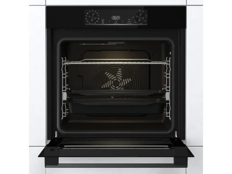 Gorenje Essential BOS6737E13BG - Ovn - med dampfunktion - til indbygning - niche - bredde: 56 cm - dybde: 55 cm - højde: 59 cm - med selv-rengøring - Klasse A - sort