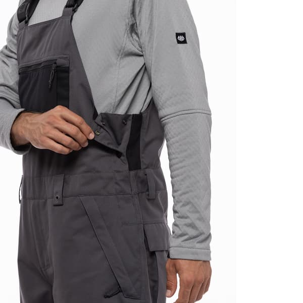 Pantalon snowboard 686 MNS HOT LAP INSULATED BIB CHARCOAL CLRBLK