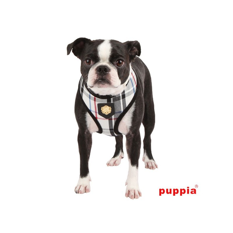 Coleira peitoral macia Puppia Junior para cães, preta