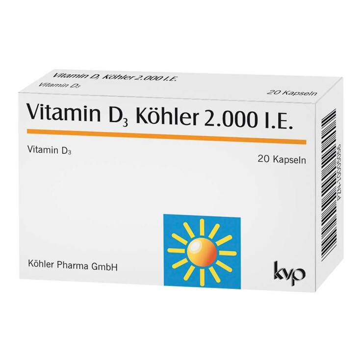Vitamin D3 Köhler 2000 IE Kapseln, 20 St