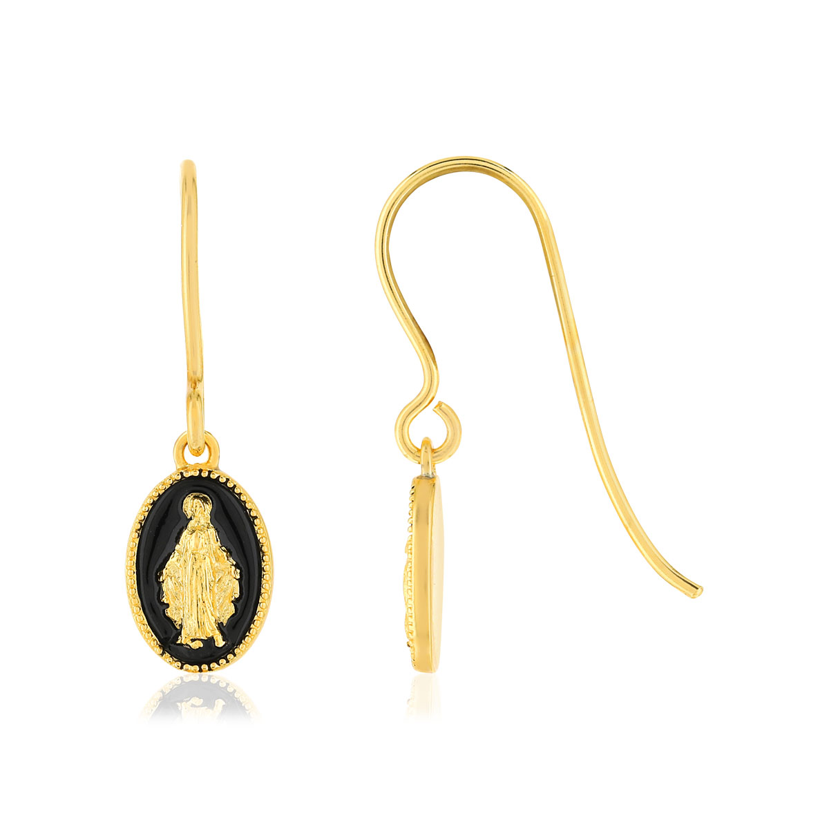Boucles d'oreilles plaqué or Vierge Miraculeuse
