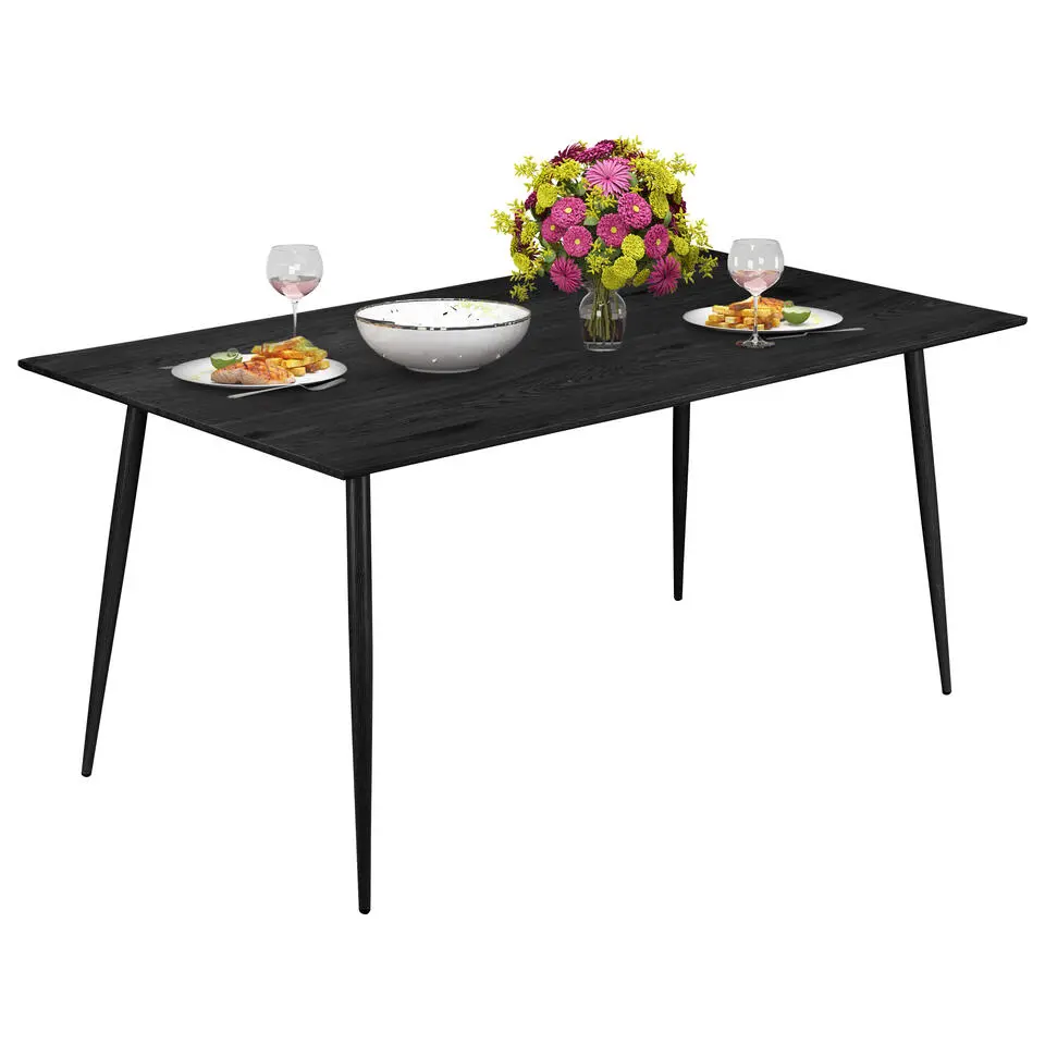 Monza - Eettafel 120x80 cm 6 zitplaatsen zwart hout look