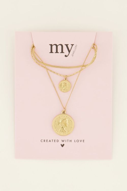 Driedubbele ketting met bedels