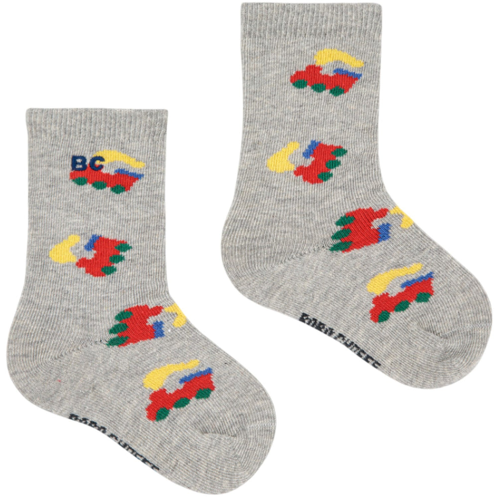 Køb Bobo Choses Light Heather Grey Bobo Choo Choo All Over Long Strømper