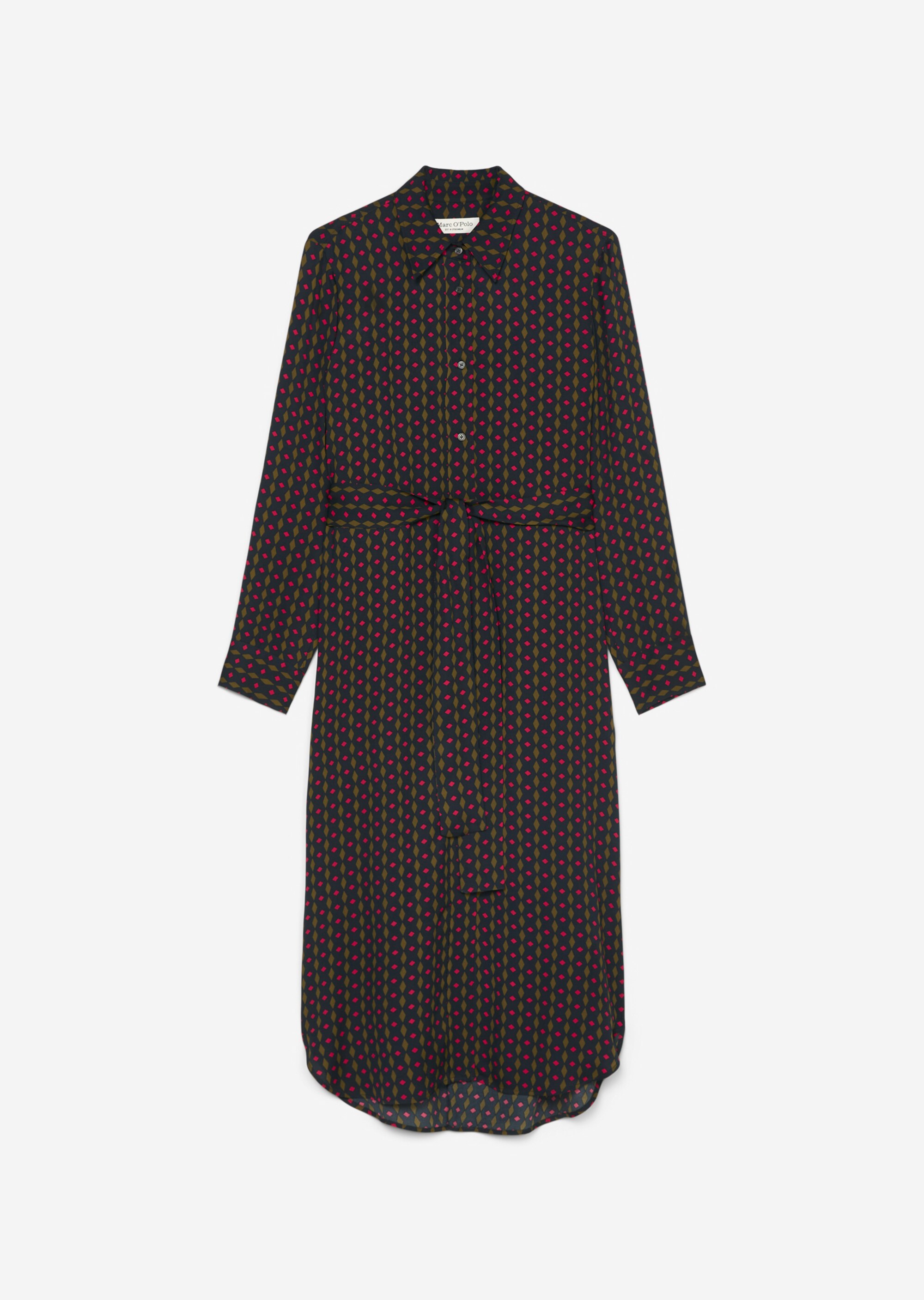 Hemdblusenkleid loose aus fließendem Viskose-Crêpe