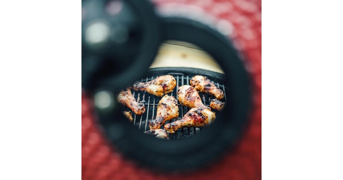 Kamado JoeBig Joe I houtskoolbarbecue  (Rood/zwart, Ø 61cm)