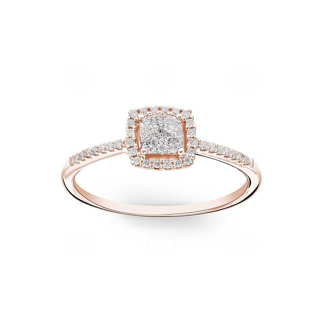 0.21 Karat Diamantring 750/18 K Roségold