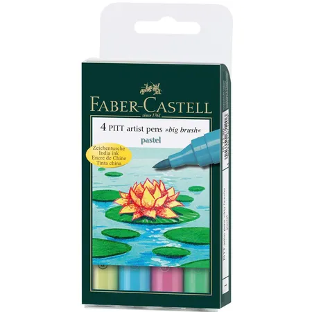 Faber-Castell Tuschestift PITT artist pen, BB, pastel, 4er Etui