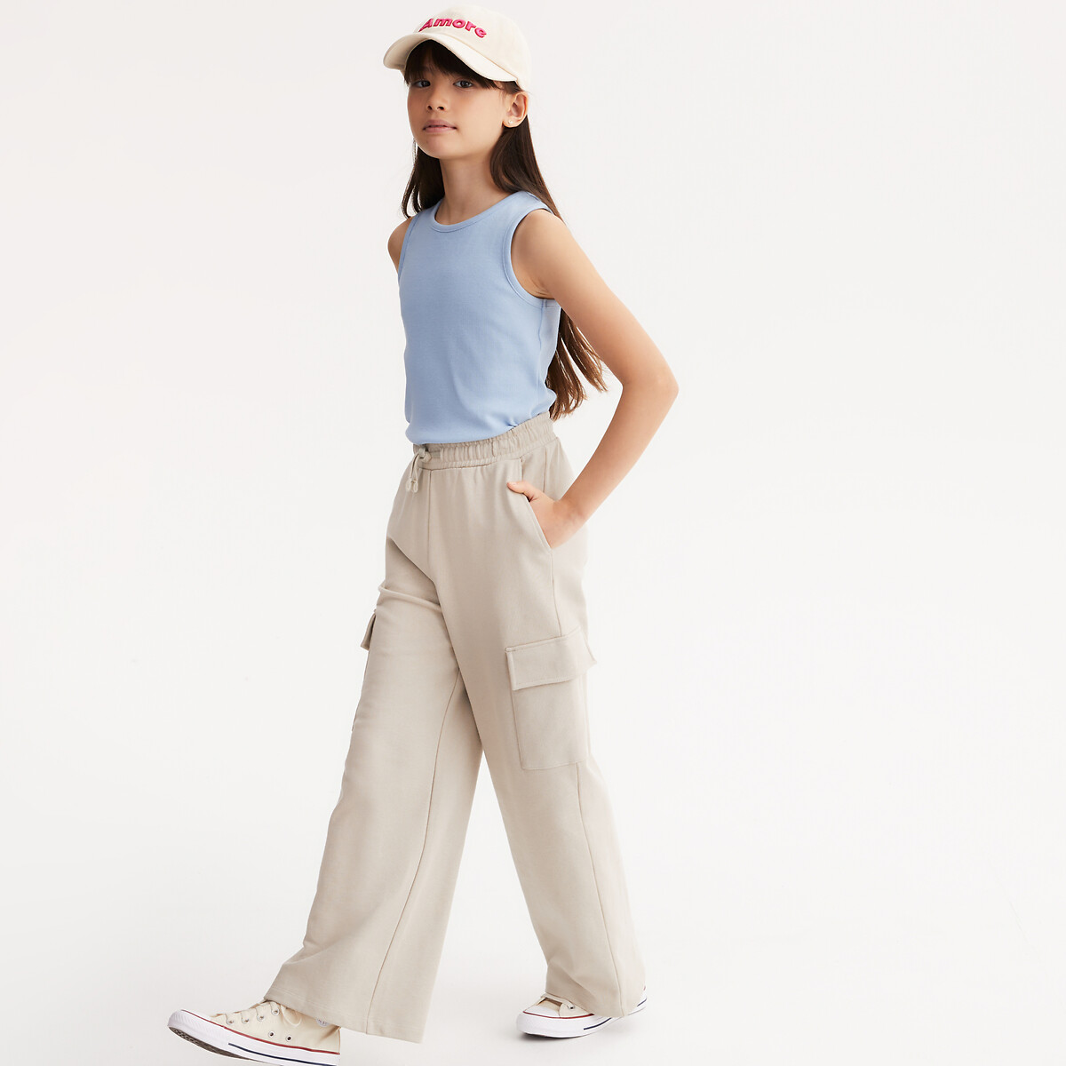 COLEÇÃO LA REDOUTE<br>Calças de jogging largas em fleece