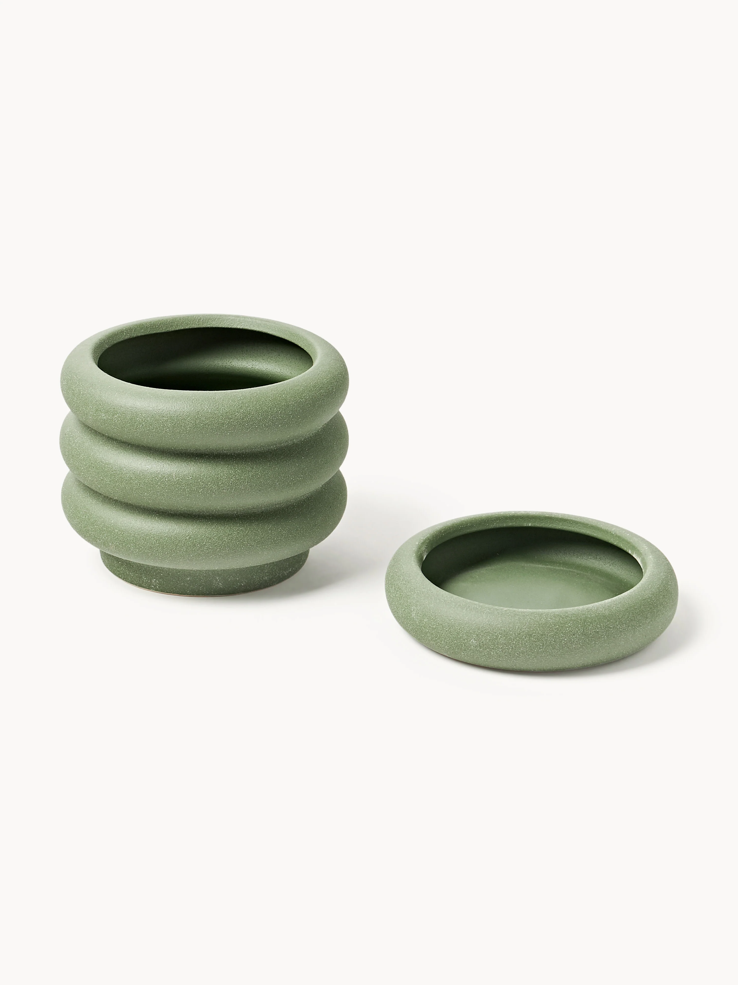 Kleine bloempot Rudi met schotel, H 16 cm