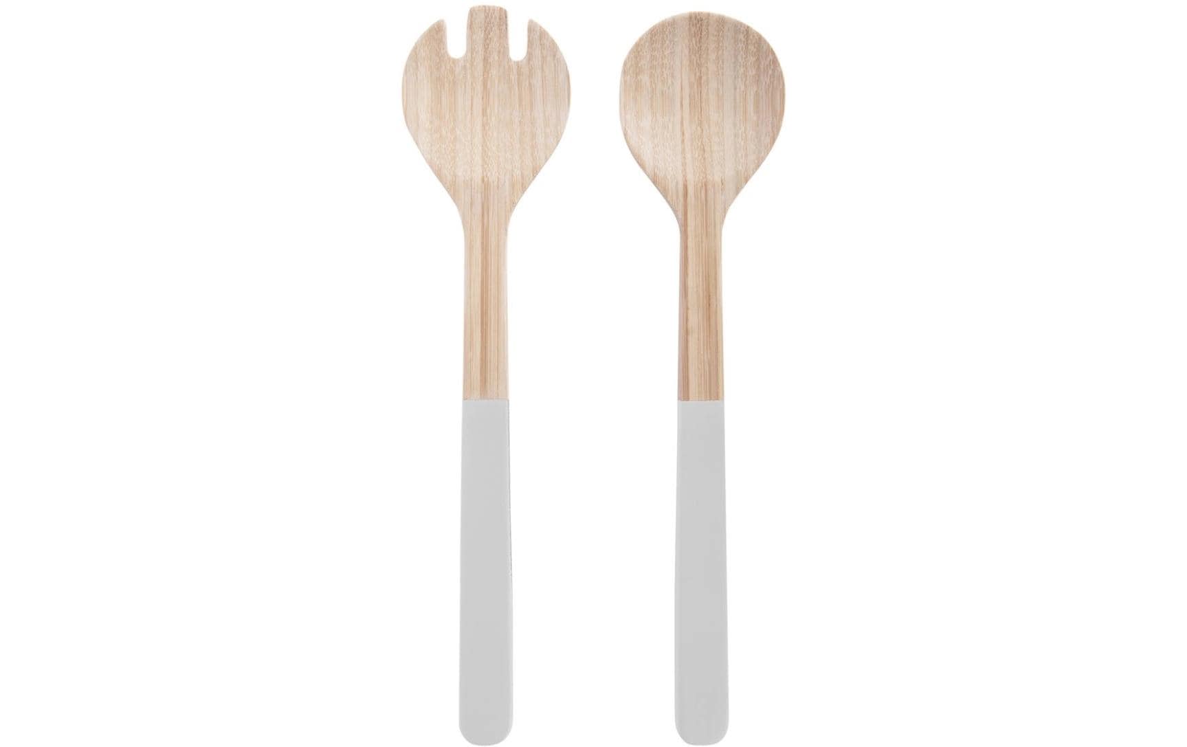Salatbesteck Puro Nature/WeissDas Servierset aus Bambus