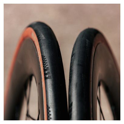 Pneu Route American Classic Timekeeper 700 mm Tubeless Ready Souple Stage 3S Armor Rubberforce S Flancs Beiges