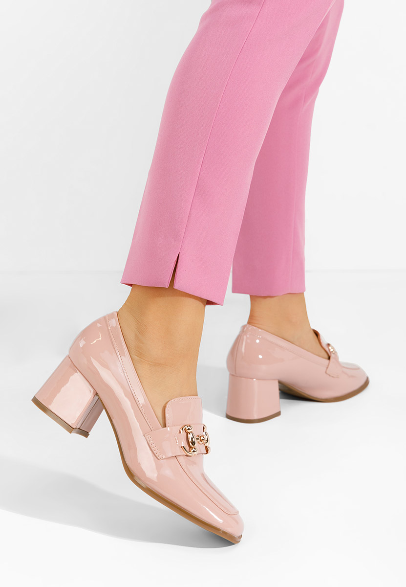 Mocassins à talon roses Ixea V2