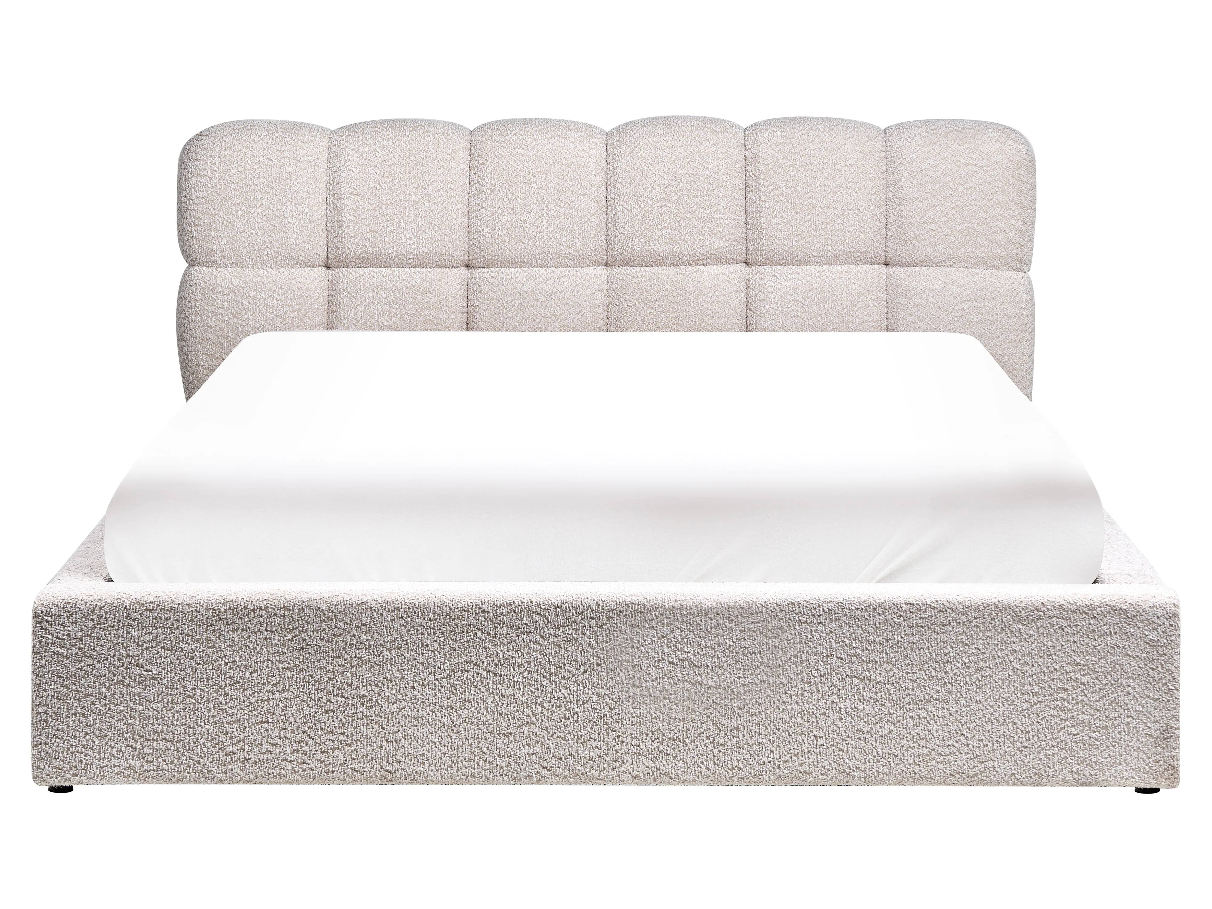 Bed met opbergruimte Bouclé BASTON 160 x 200 cm Lichtbeige