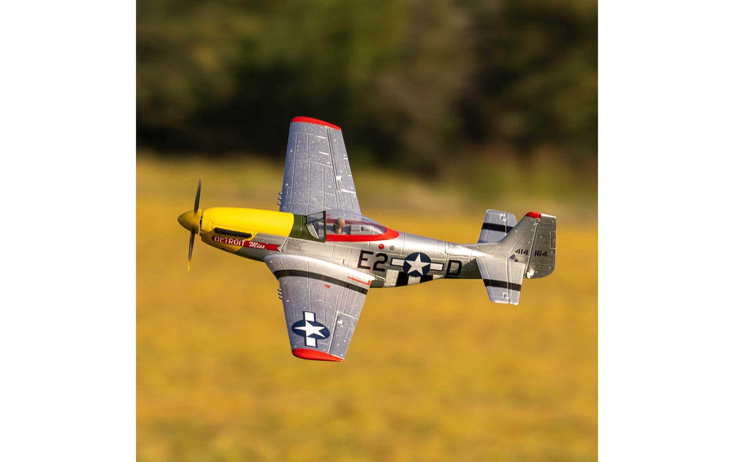Warbird UMX P-51D Mustang Detroit Miss AS3X, SAFE BNF Basic<br>Scale-Warbird im UMX Format mit Brushless Antrieb