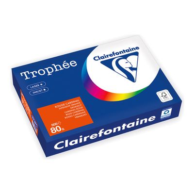 Clairefontaine Trophée -Papier - orange intense - A4 (210 x 297 mm) - 80 g/m² - Ramette de 500 feuilles