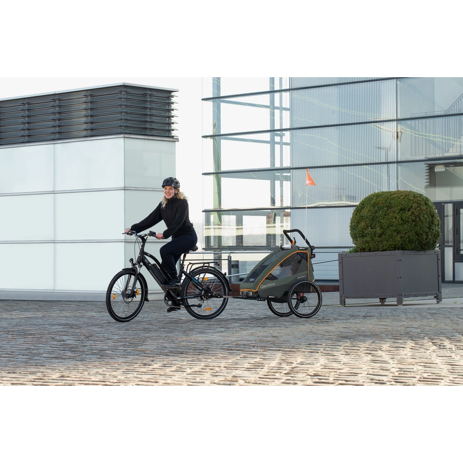 Qeridoo® Kinderfahrradanhänger Sportrex1 Limited Edition Forest Green