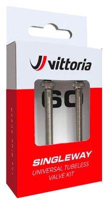 Paire de Valves Tubeless Vittoria Singleway Presta Argent