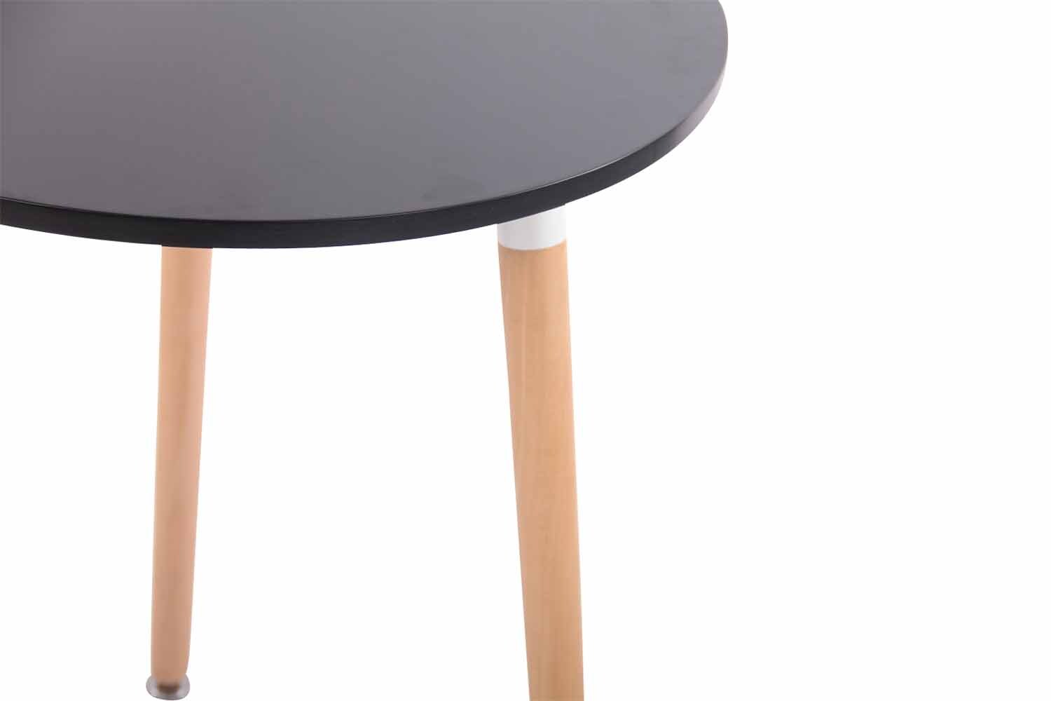 CLP Retro-Design Küchentisch AMALIE mit 3 Holzbeinen I hochwertige Materialen I rund Ø 60 cm I Tischhöhe 75 cm