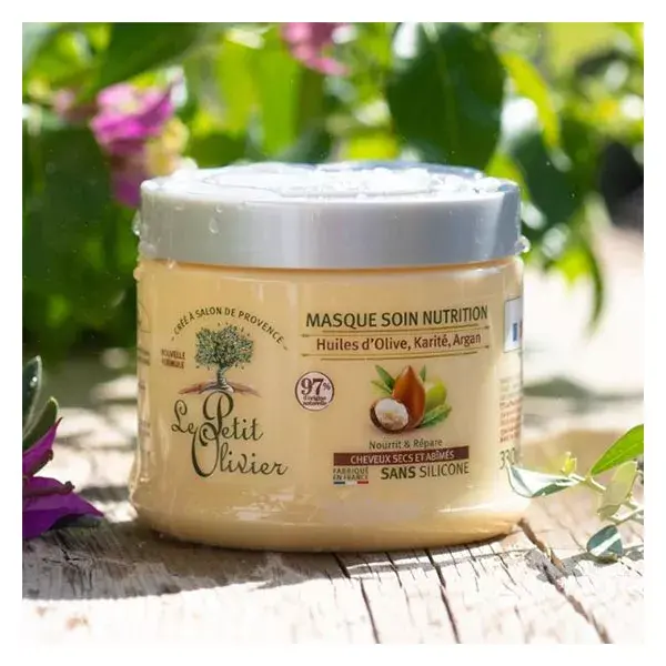 Máscara Capilar Le Petit Olivier - Cuidado Nutritivo para Cabelos Secos e Danificados, Sem Silicone, 330ml
