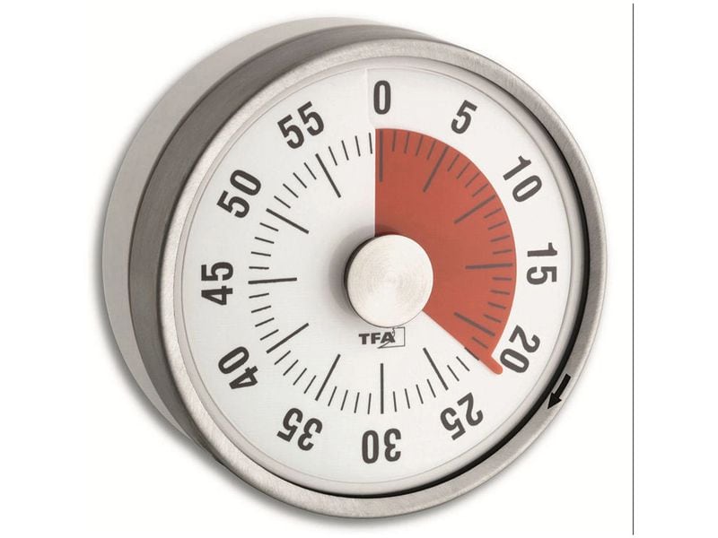 TFA Dostmann Küchentimer Puck Weiss Timer für die Küche