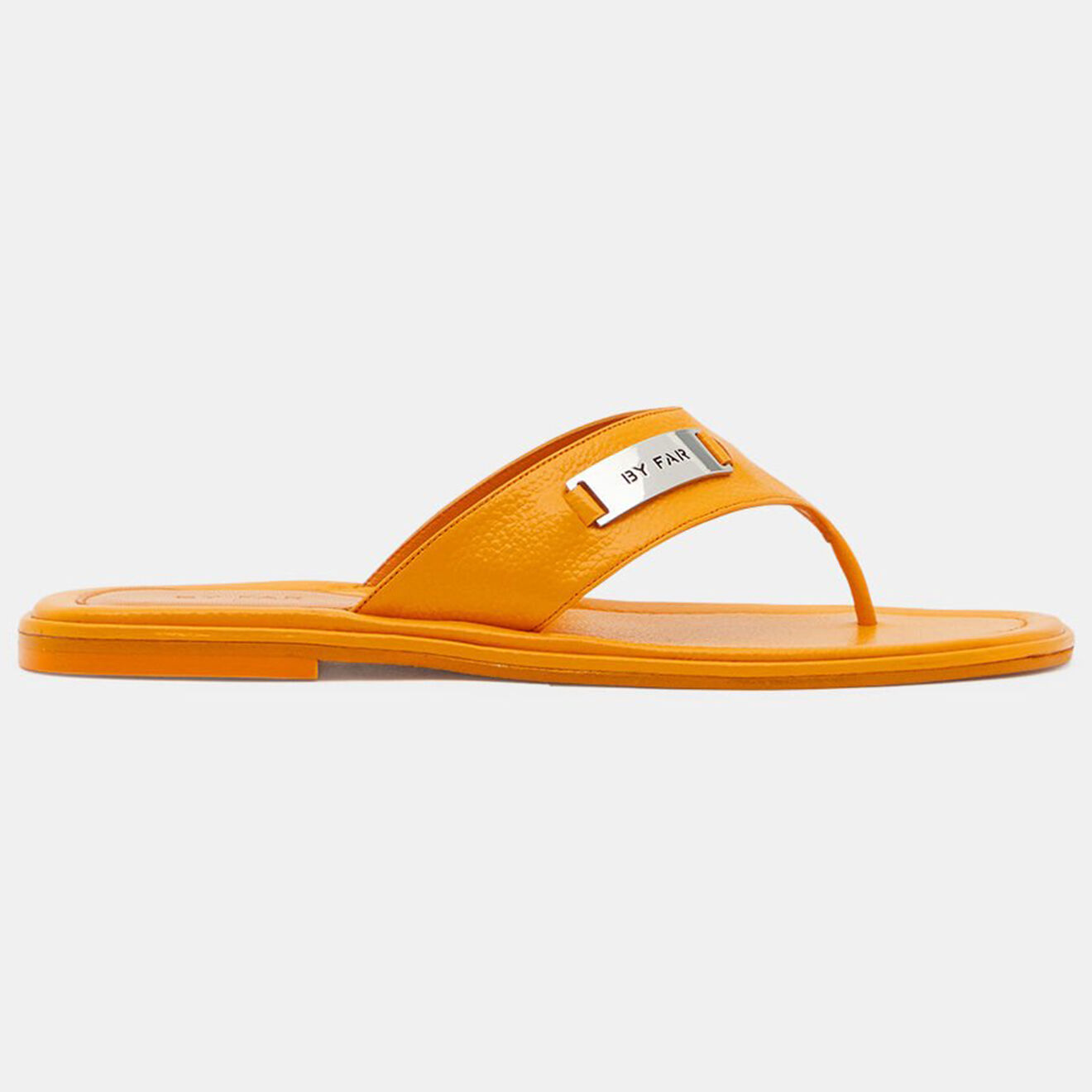 By Far Tongs en Cuir orange