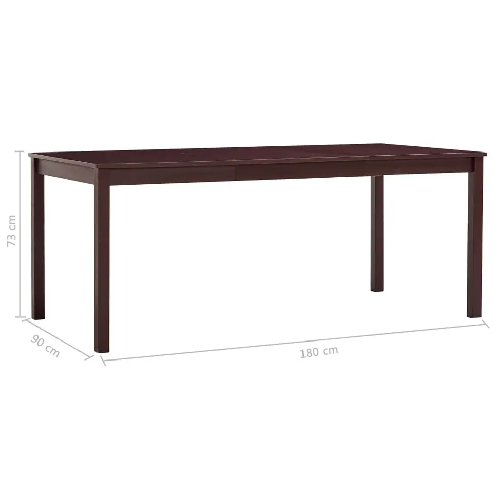 vidaXL - Eettafel - Bruin - Grenenhout - 180 x 90 x 73 cm