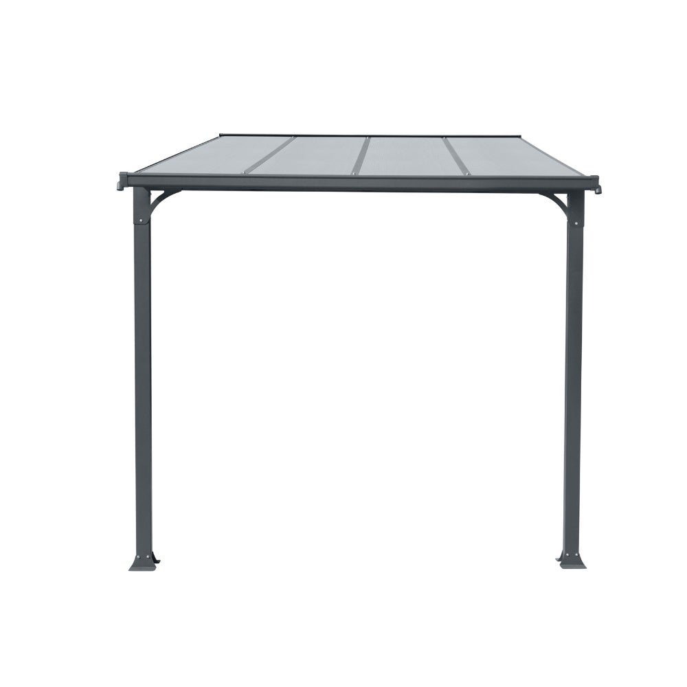 Home Deluxe - CUBIS Voordeurluifel - Maat: Groot - 291 x 150 x 258 cm - Antraciet, Frame: Aluminium, incl. Polycarbonaat panelen | Voordeurluifel, Schuin dak, Glazen luifel