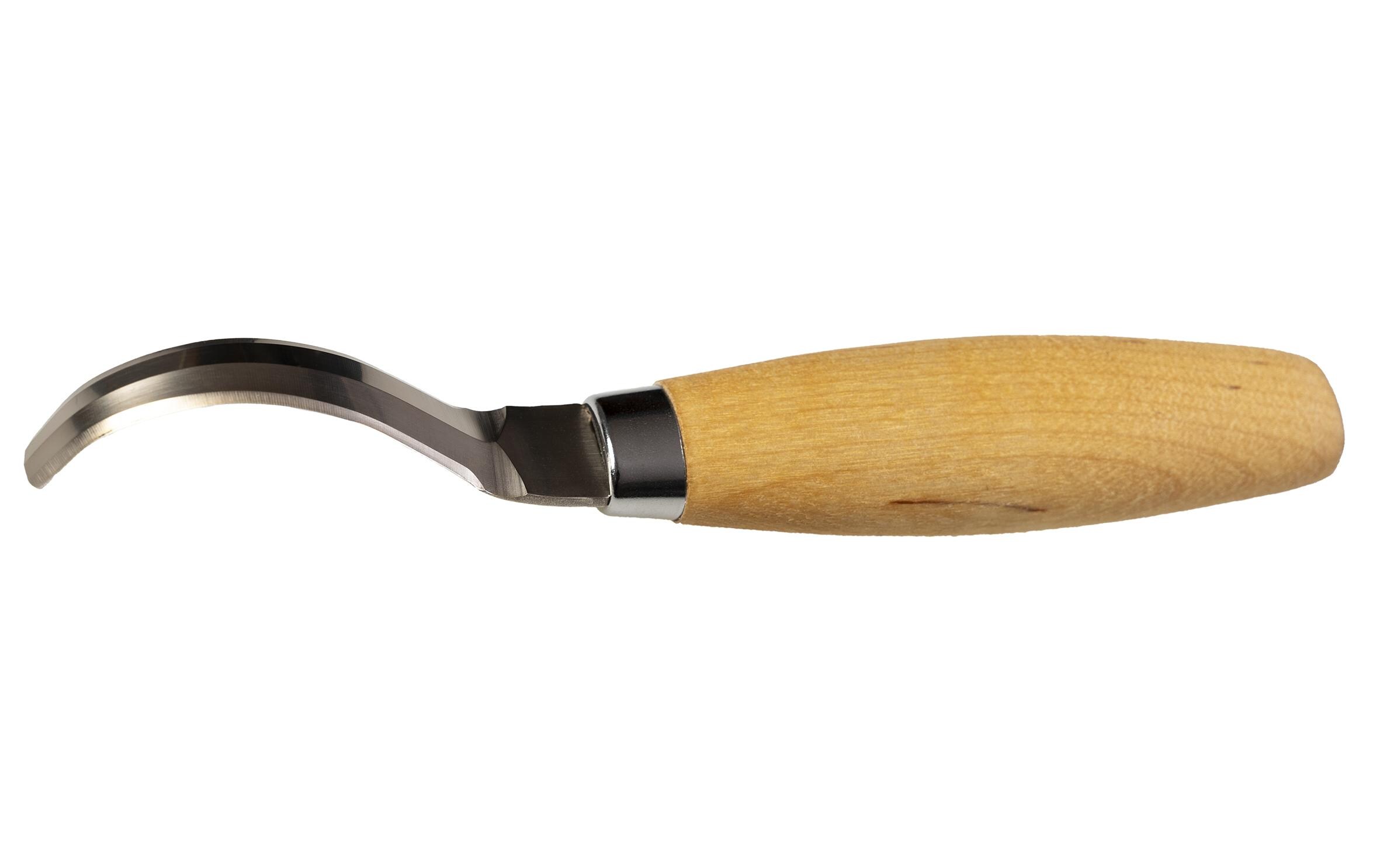 Survival Knife Woodcarving Hook 163 Double Edge, BirkenholzHakenmesser