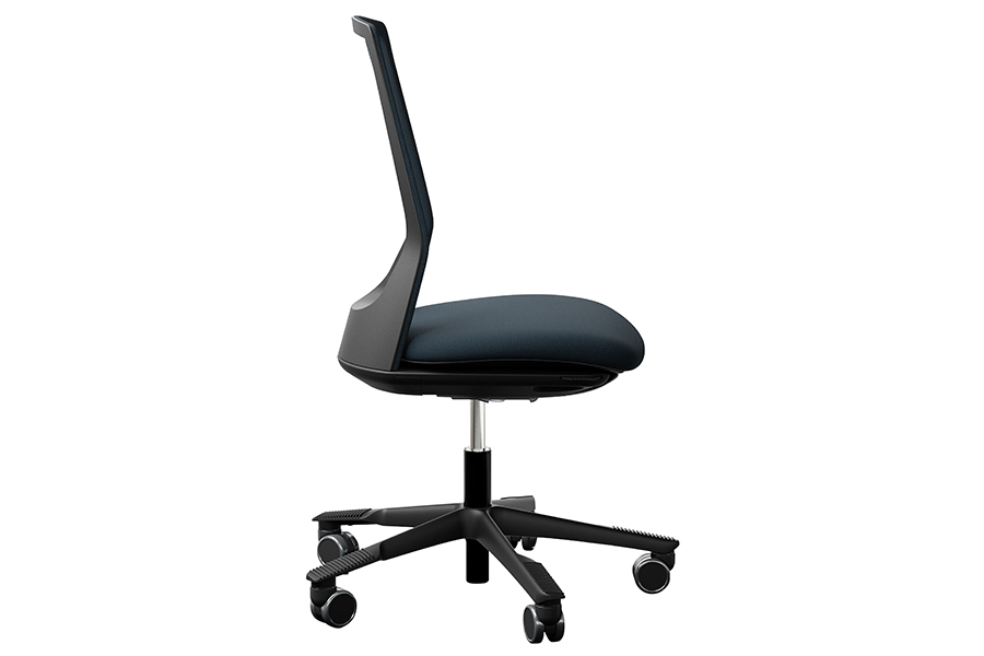 Futu mesh 1102-S kontorstol Futuknit meshtekstil Dusk med sort kryssfot i plast, standard høyde og myke trinser.