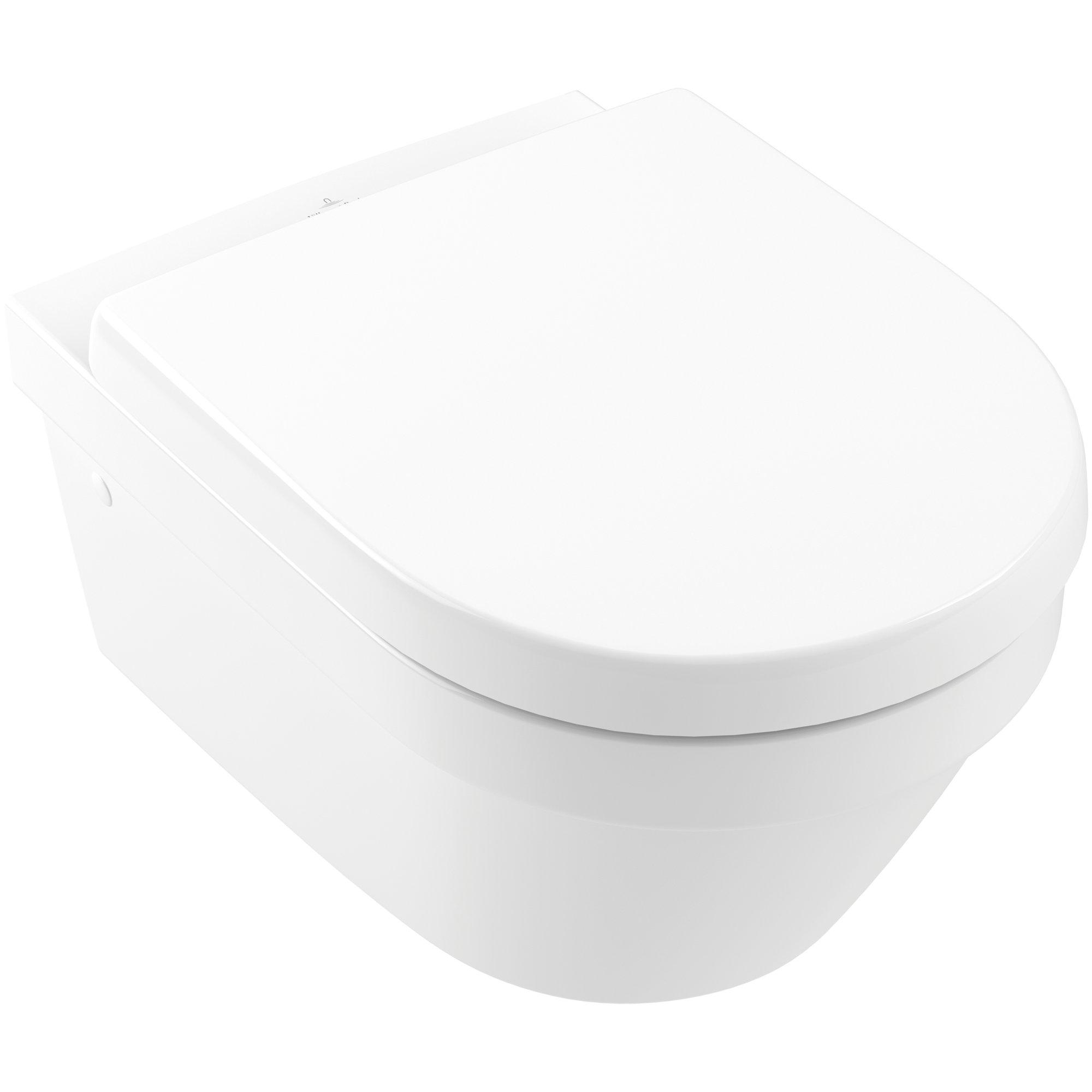 Villeroy & Boch Architectura randloos toilet ovaal met softclose zitting en verborgen bevestiging wit glans