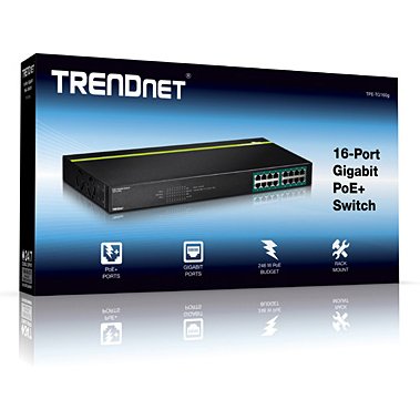 Trendnet TPE-TG160G commutateur réseau Non-géré L2 Gigabit Ethernet (10/100/1000) Connexion Ethernet, supportant l'alimentation via ce port (PoE) 1U Noir