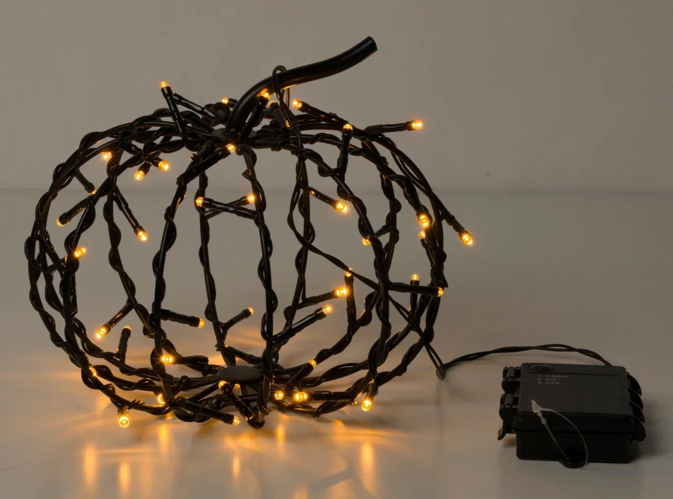 Halloweenpynt Metallgresskar med LED-lys Ø20 cm