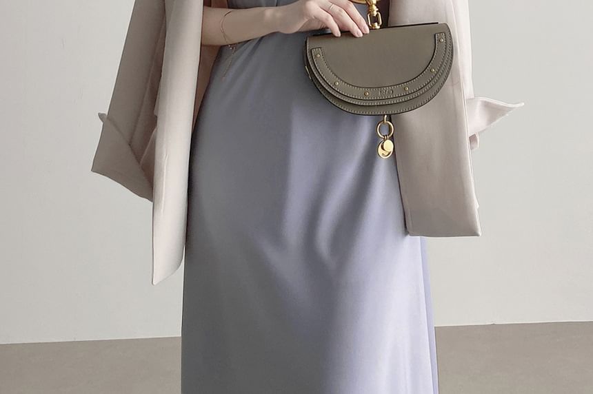 darkroesin - Blazer met inkeping, revers en strikceintuur